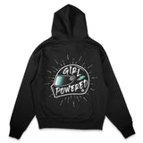 Girl Powered Helmet - Hoodie - Black (Teal Artwork)